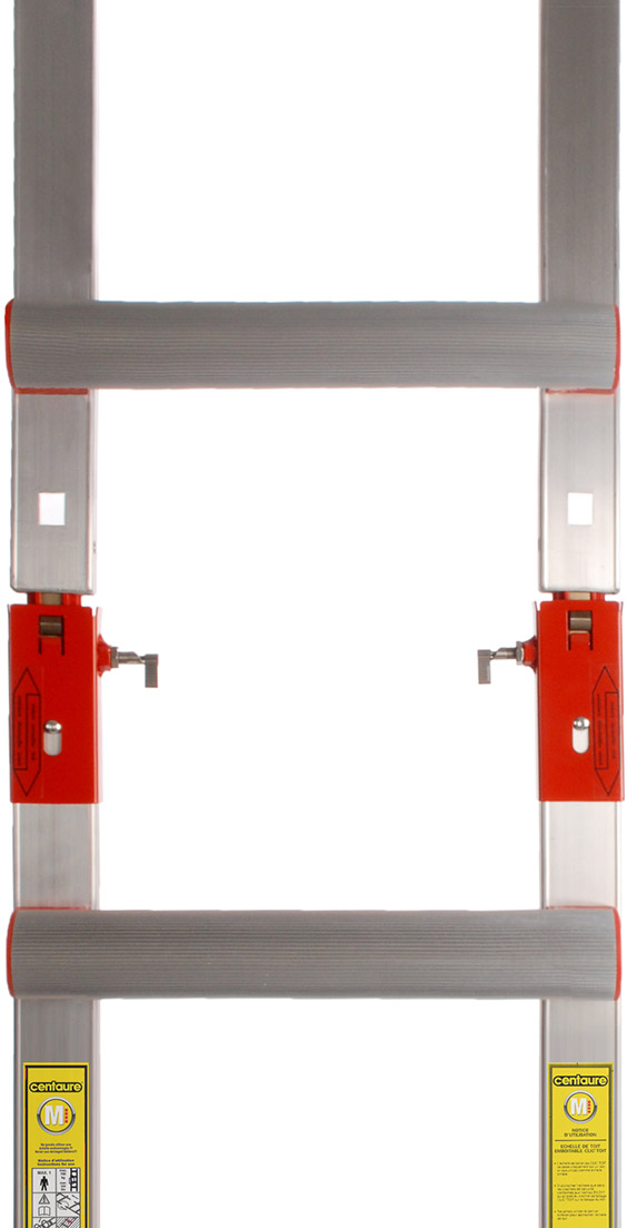 Echelle de toit professionnelle aluminium CENTAURE 5 éléments de 1,25 m - 485025