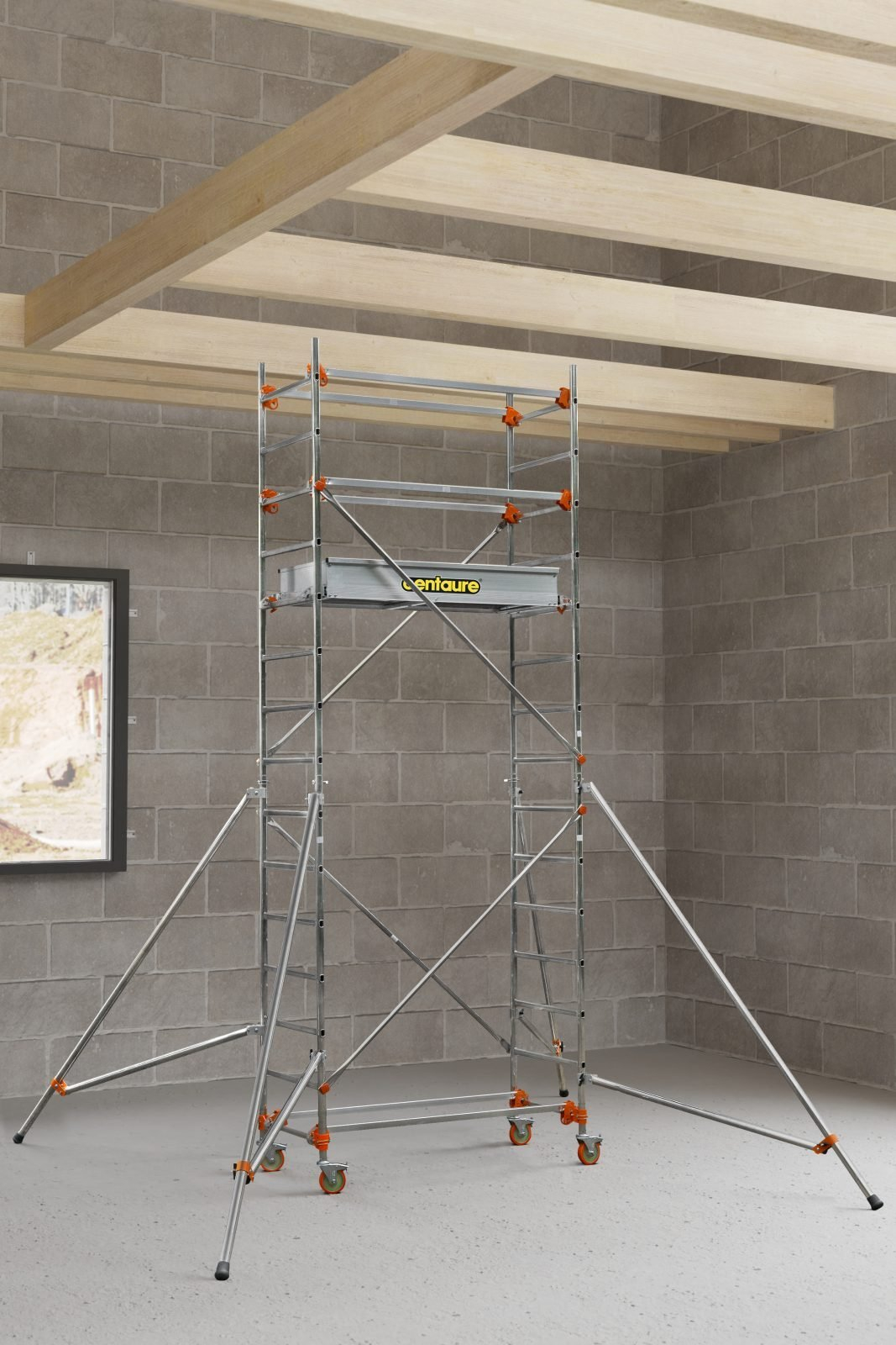 Echafaudage roulant aluminium Centaure Base standard Longueur 1m35 - STS 135 4, plancher 3m80 - 514704