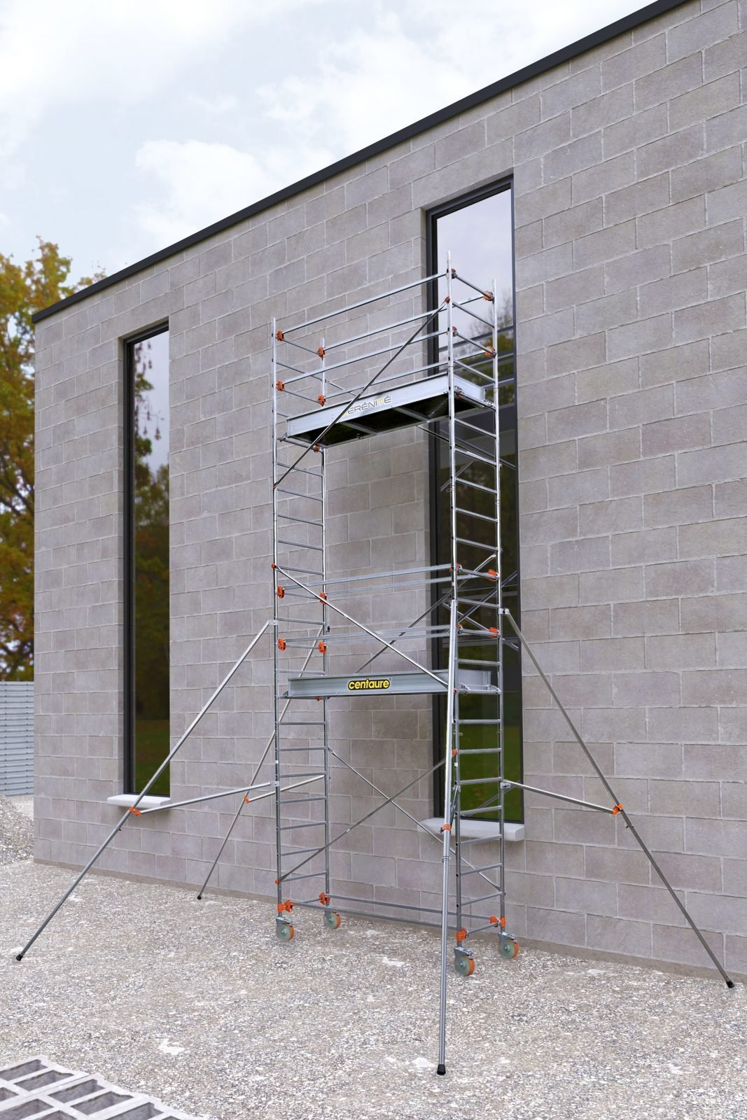 Echafaudage roulant aluminium Centaure - Longueur 2m05 - ST 205 7, plancher 6m90 514747