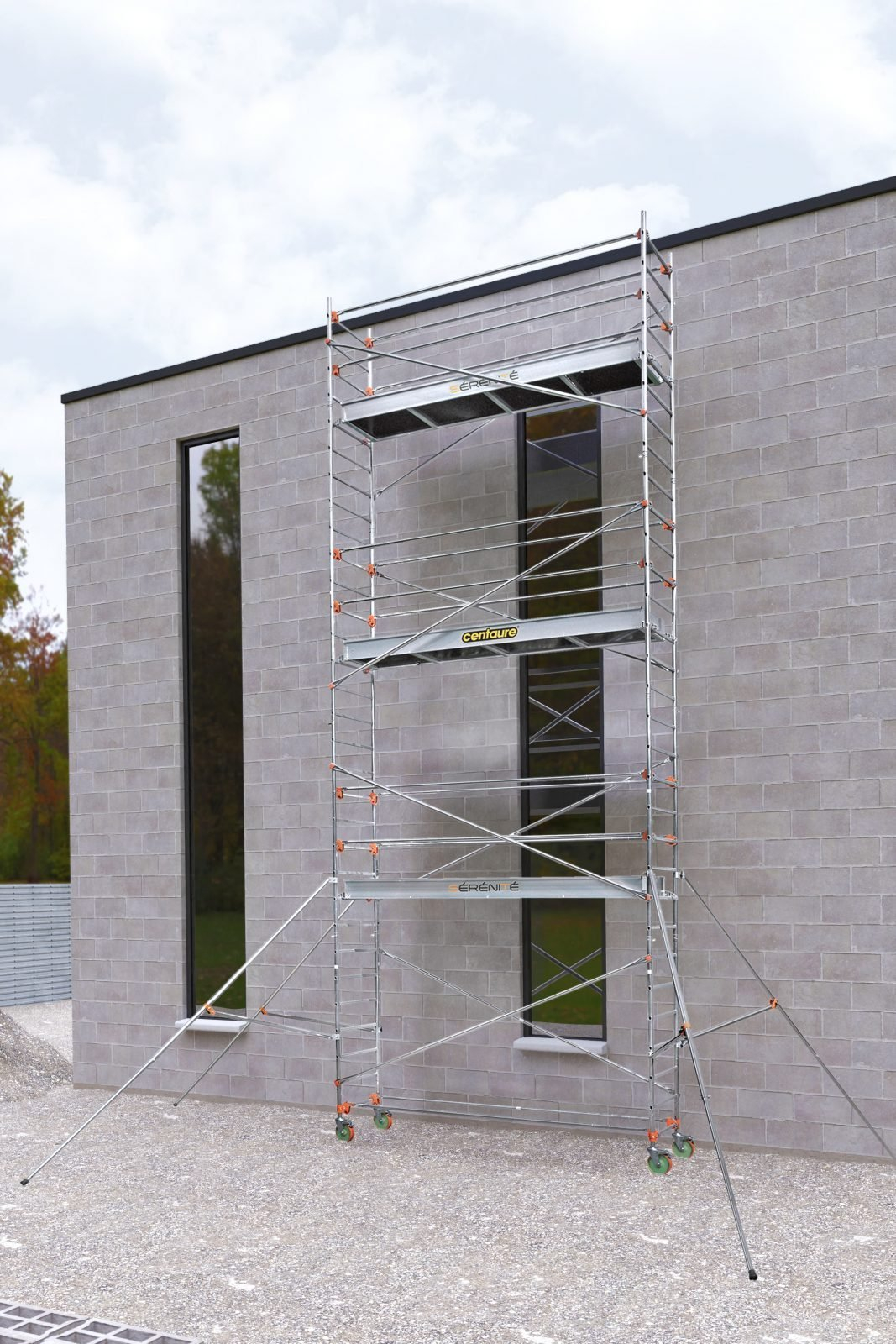 Echafaudage roulant aluminium Centaure - Longueur 3m00 - STXL 300 4, plancher 3m90 - 514764