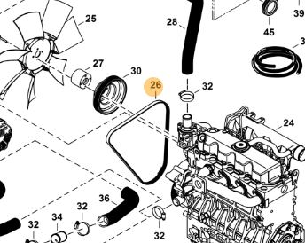 COURROIE PLATE ALTERNATEUR  COMPATIBLE BOBCAT 