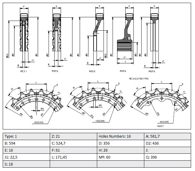 Barbotin 21 dents  - FT3056 - ADAPTABLE HITACHI