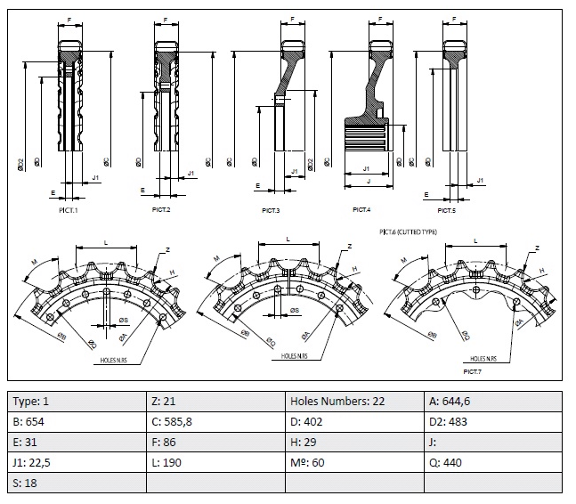 Barbotin 21 dents DCF - LK105
