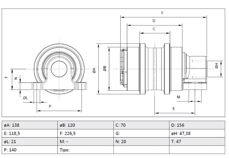 Galet superieur DCF - LK31