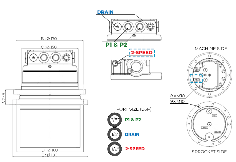 MOTOREDUCTEUR TRANSLATION DE 1,5-2,5T