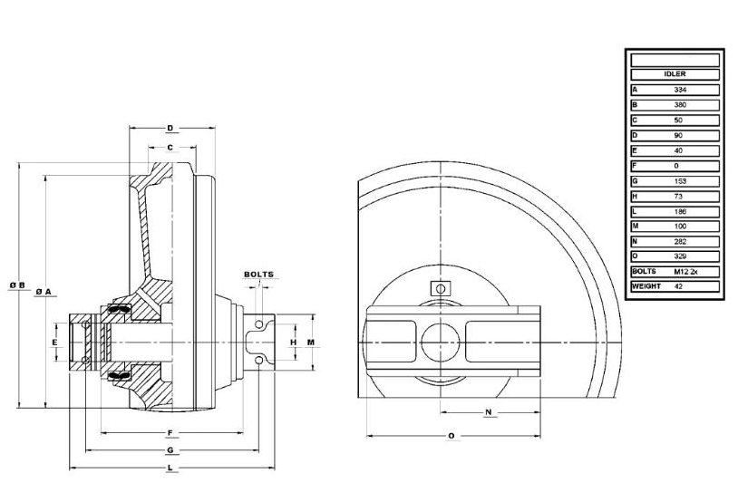 Roue Folle - 166841 - AI166841 COMPATIBLE CATERPILLAR