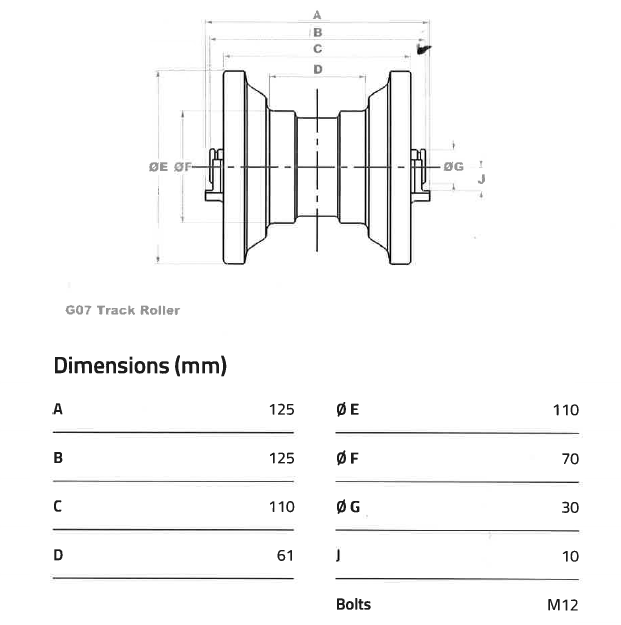 GALET INFERIEUR  ALR76604 COMPATIBLE TAKEUCHI