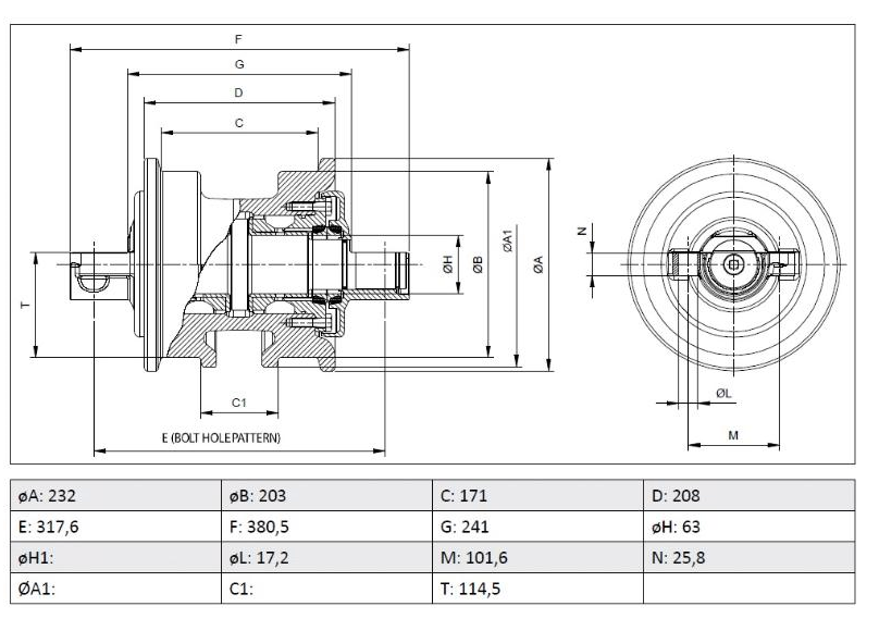 GALET INFERIEUR DOUBLE FLASQUE - DCF - CR1792