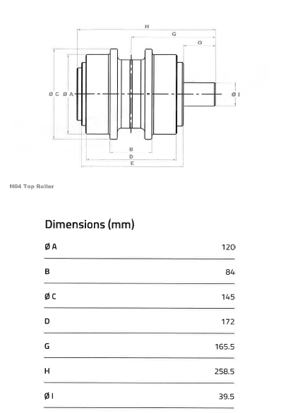 GALET SUPERIEUR - ATR136084 COMPATIBLE KOMATSU 