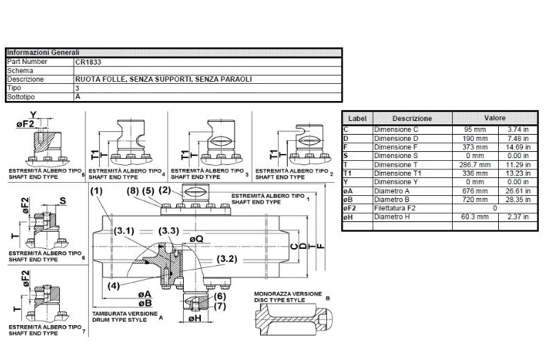 Roue folle seche avec joints DCF - CR1833