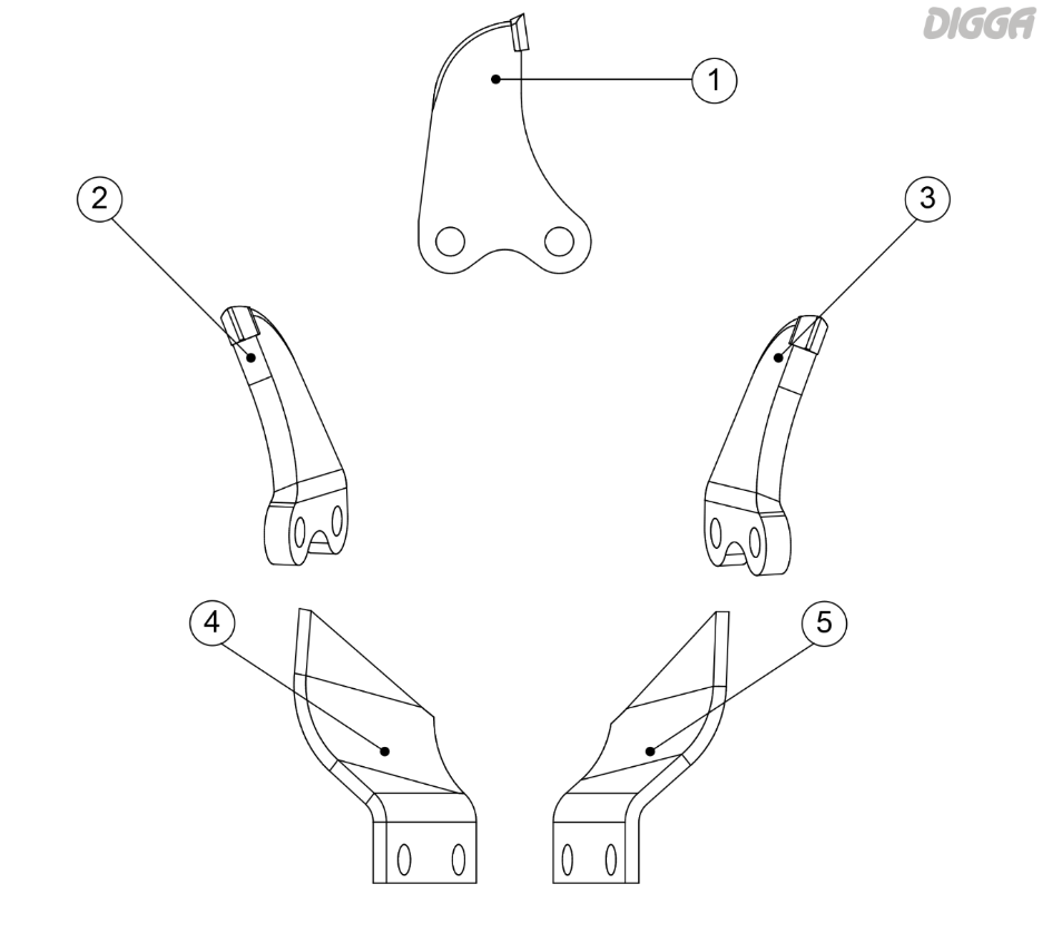 DENT LATERALE DROITE POUR CHAINE DE TRANCHEUSE DIGGATAC 1,654'' - TDR