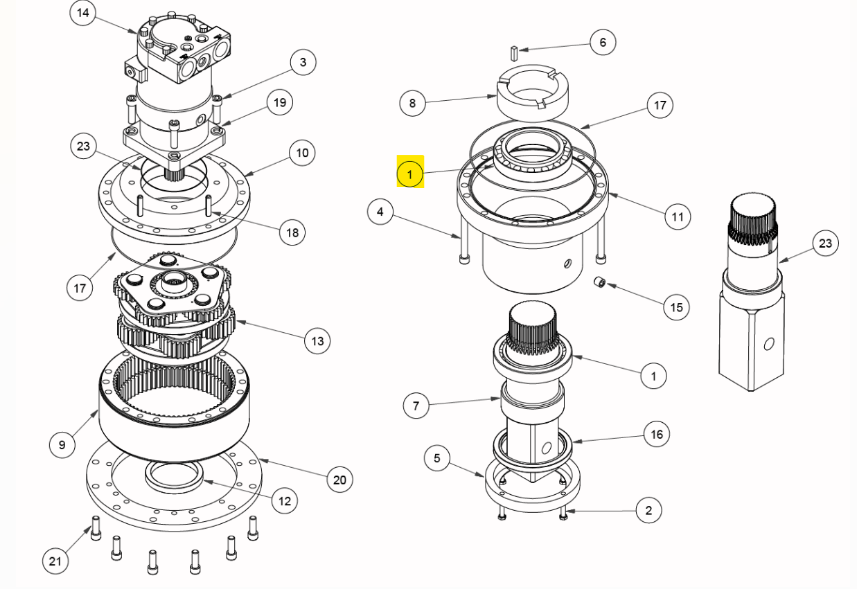 ROULEMENT DIGGA MOTOREDUCTEUR PD15 / PD18 / PD22