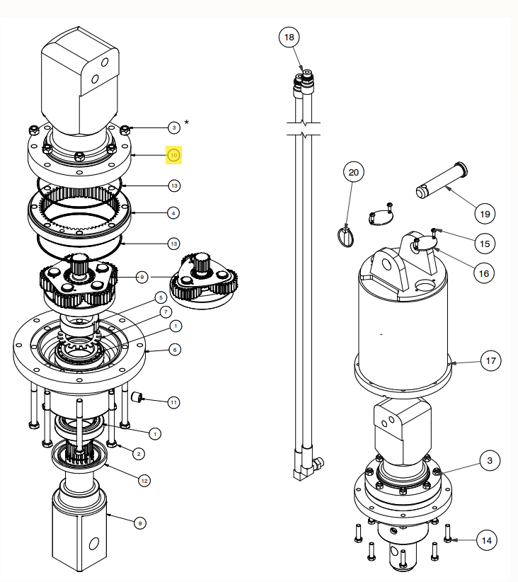 MOTEUR HYDRAULIQUE DIGGA POUR MOTOREDUCTEUR PD3 / PD6