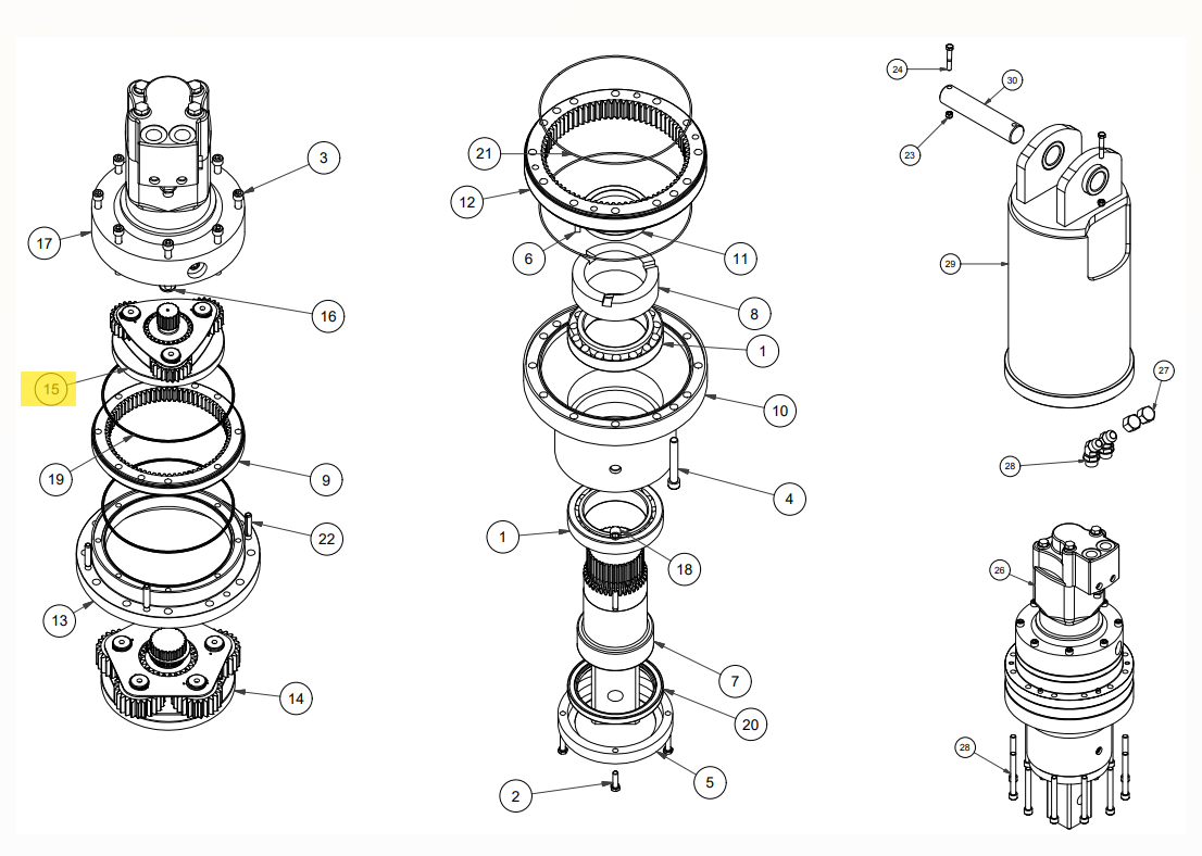 PLATEAU DE PIGNONS DIGGA POUR MOTOREDUCTEURS PD15 / PD18 / PD22 APRES AVRIL 2011