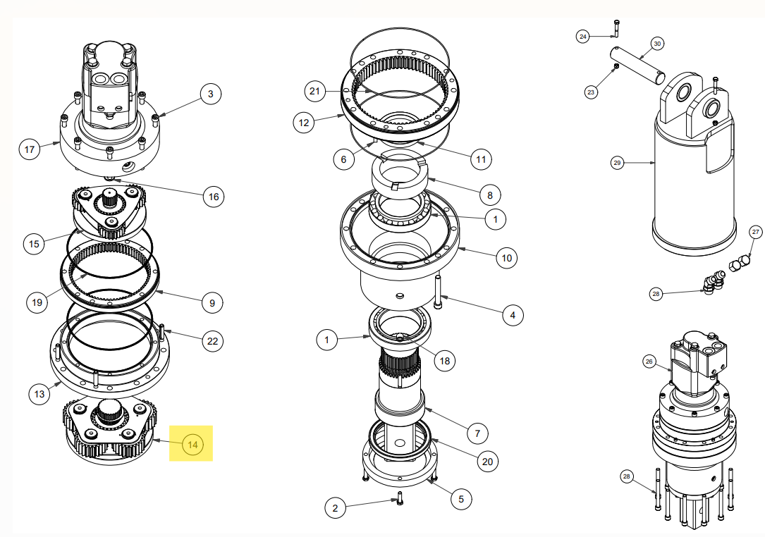 PLATEAU DE PIGNONS DIGGA POUR MOTOREDUCTEURS PD15 / PD18 / PD22 APRES AVRIL 2011