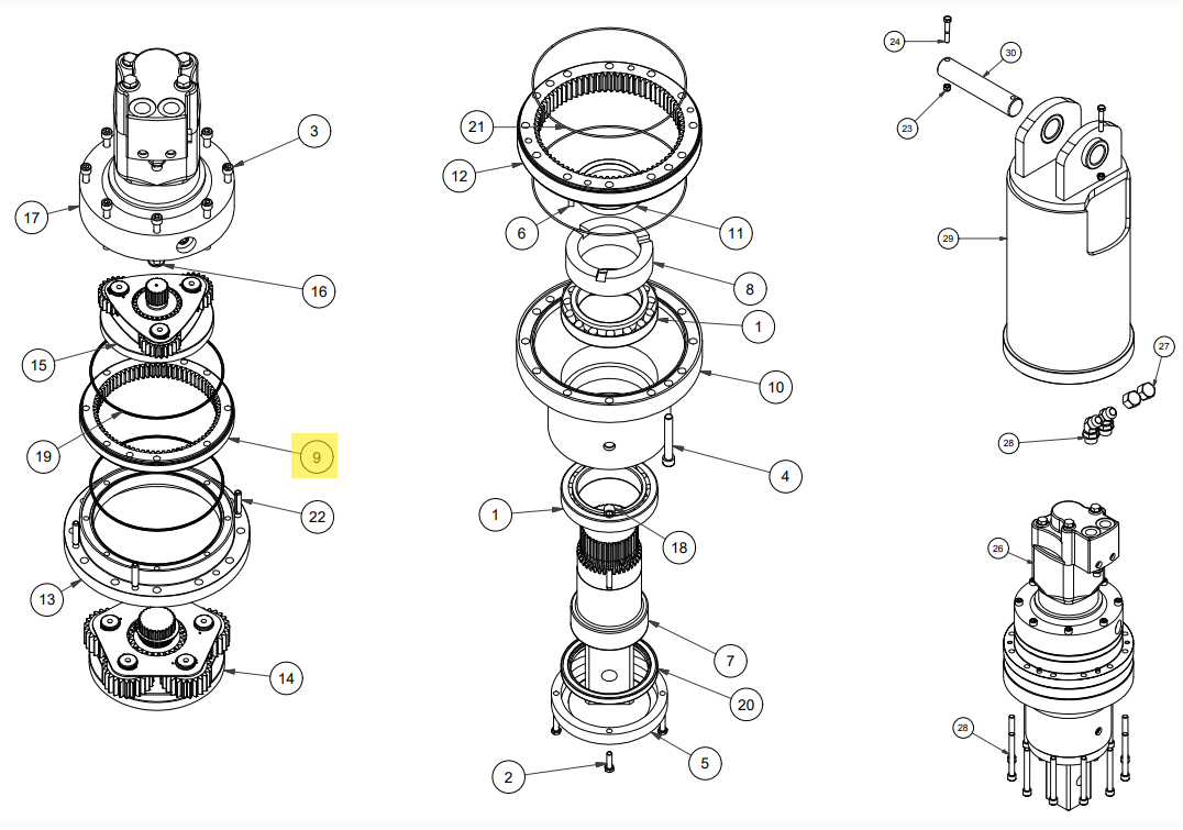 COURONNE D'ENTRAÎNEMENT DIGGA POUR MOTOREDUCTEURS PD15 / PD18 / PD22 APRES AVRIL 2011