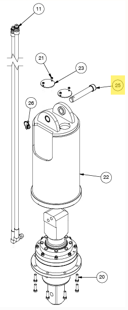 AXE DE REPRISE MOTOREDUCTEUR DIGGA PD15 / PD18 / PD22 