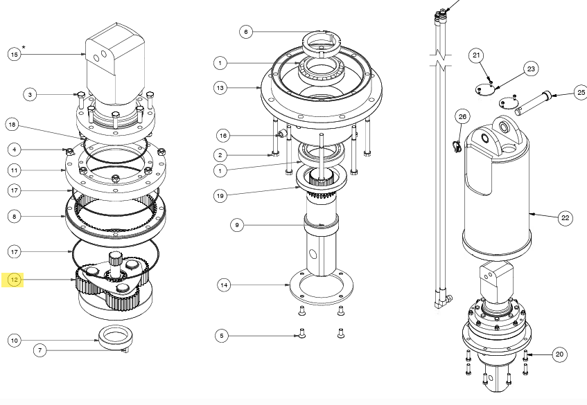 PORTE SATELLITES DIGGA GB-001333 POUR MOTOREDUCTEUR PD10