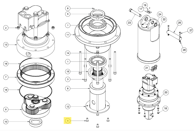 ECROU DIGGA GB-000004 MOTOREDUCTEURS PD8HF / PD10HF / PD12