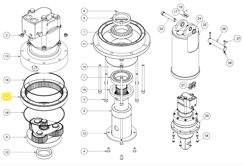 COURONNE DE PIGNONS DIGGA GB-000008 POUR MOTOREDUCTEURS PD6 / PD7 / PD8 / PD10 / PD12 / PD25 / PD30 / PD40 / PD50 /