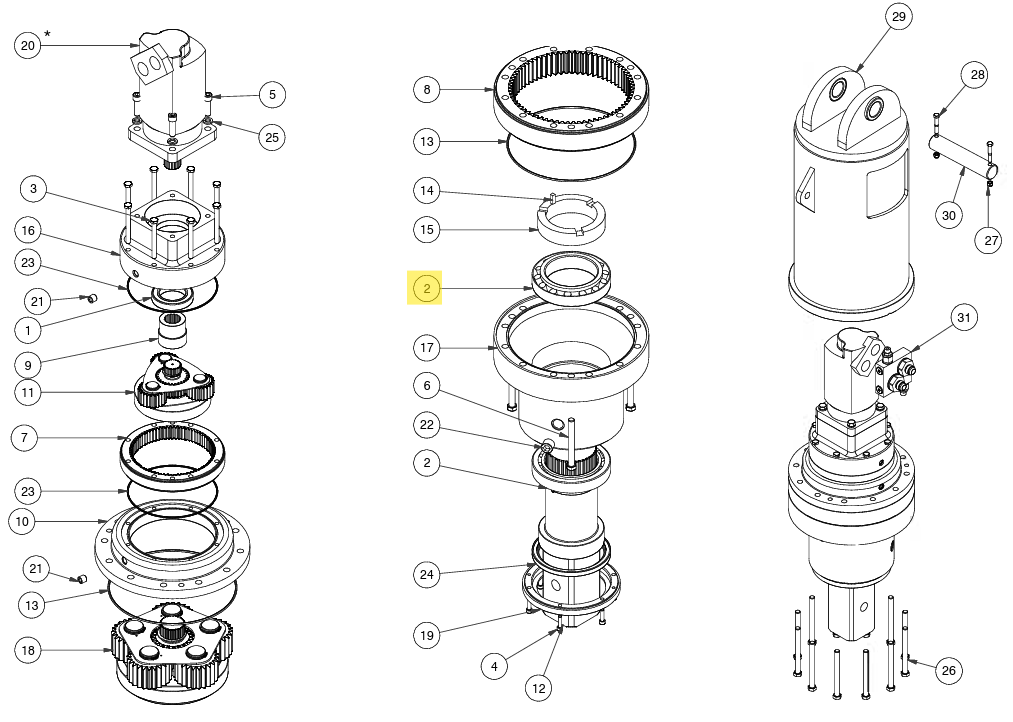 ROULEMENT D'ARBRE DIGGA BE-000029 POUR MOTOREDUCTEURS PD25 / PD30 / PD40 / PD50