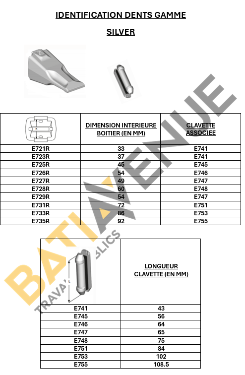 Dent type silver r - E725R