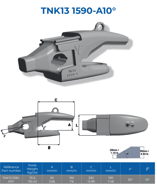 PORTE DENT FEURST TURNKEY TKN13 LAME 90MM - 003341NE00