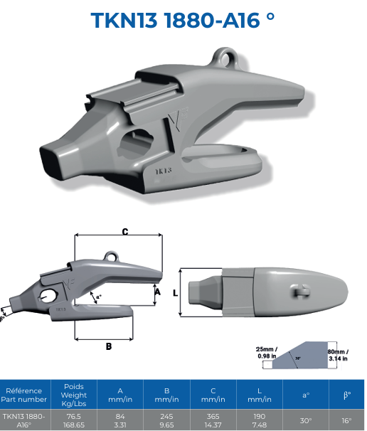 ADAPTEUR A SOUDER FEURST TKN13 1880 A16 EPAISSEUR LAME 80MM - 003701NE00