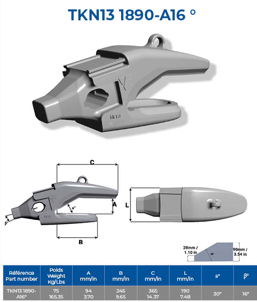 ADAPTEUR A SOUDER FEURST  TKN13 1890 A16 LAME 90MM - 003726NE00