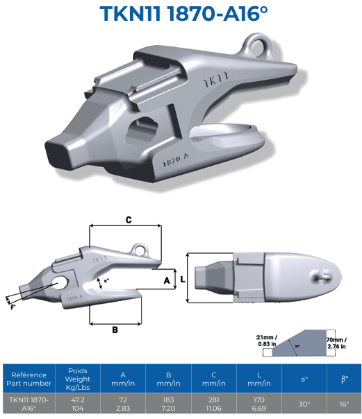 ADAPTEUR A SOUDER FEURST TURNKEY TKN11 1870 A16 LAME 70MM - 003734NE00
