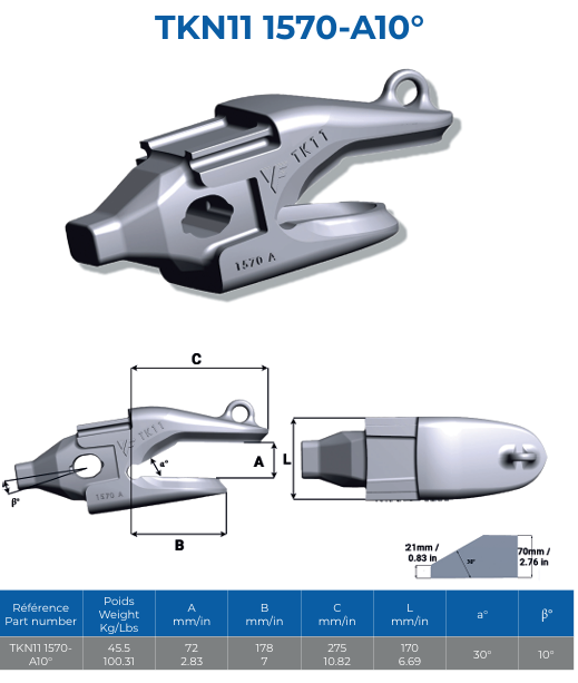 ADAPTEUR A SOUDER FEURST TURNKEY TKN11 1570 A10 LAME 70MM TURNKEY - 003738NE00
