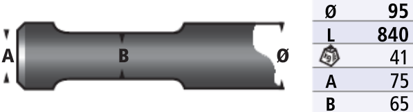 POINTE DE BRH COMPATIBLE ATLASCOPCO - EPIROC SB452 - SBC800 - SBC850 - SB450 - TEX400H - KRP95 - HS45-BHB455 - JCB HM495 Q- KUBOTA KM450 - KM455