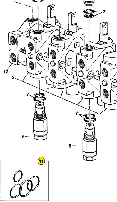 KIT JOINTS INTERSECTION DISTRIBUTEUR 400/04421 COMPATIBLE JCB