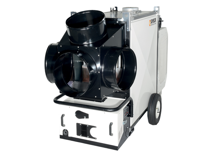 Chauffage à air pulsé fixe 144 kW avec brûleurs fuel ou gaz SOVELOR TITAN155