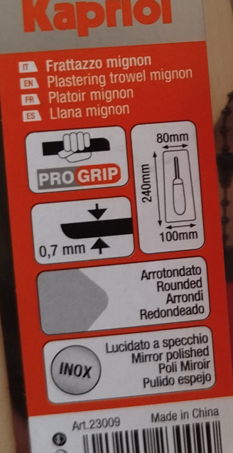 PLATOIR INOX 8X10X24CM ACIER/PROGRIP - KAPRIOL - 23009