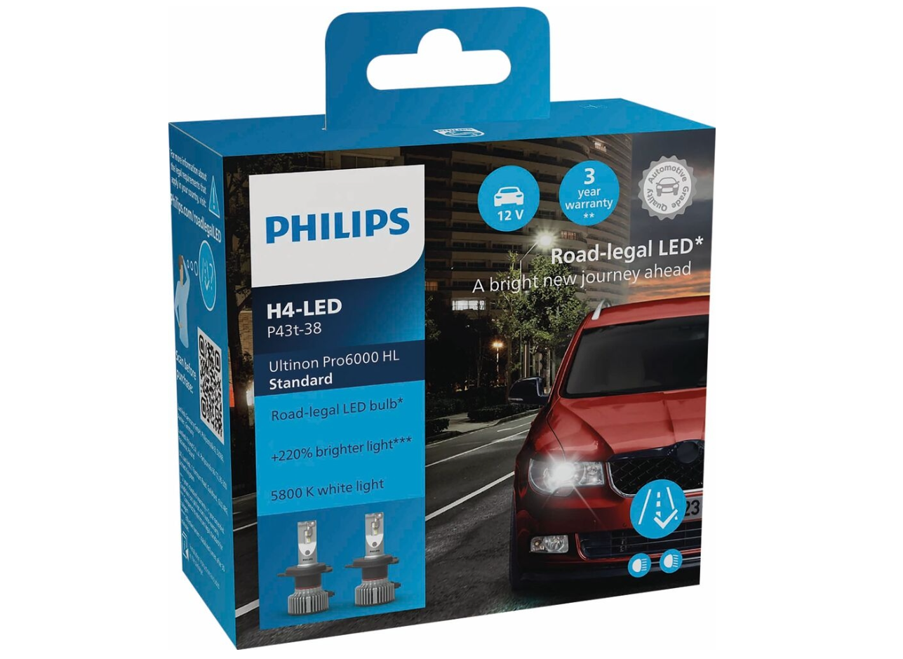 Ampoule LED H7 homologuée route ULTINON PRO6000 STANDARD- lot de 2 pcs - PHILIPS - 78062