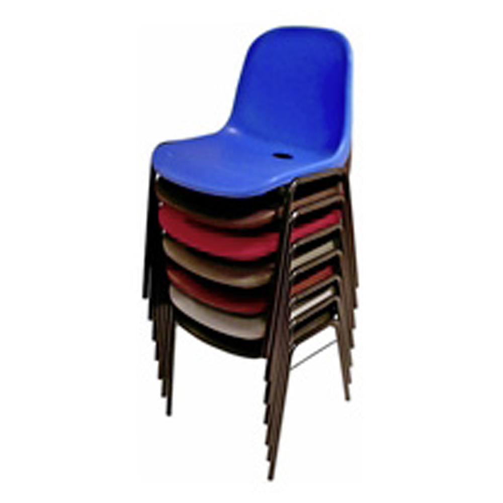 Chaise coquille bleue pieds noir 150kg max - Lot de 68 - MOBIKA - RE-SI-015/01