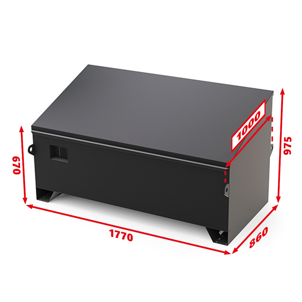 COFFRE TRAVAUX PUBLICS 980L SORI - DIM 1770 x 860 x 670/975 MM - TPM 