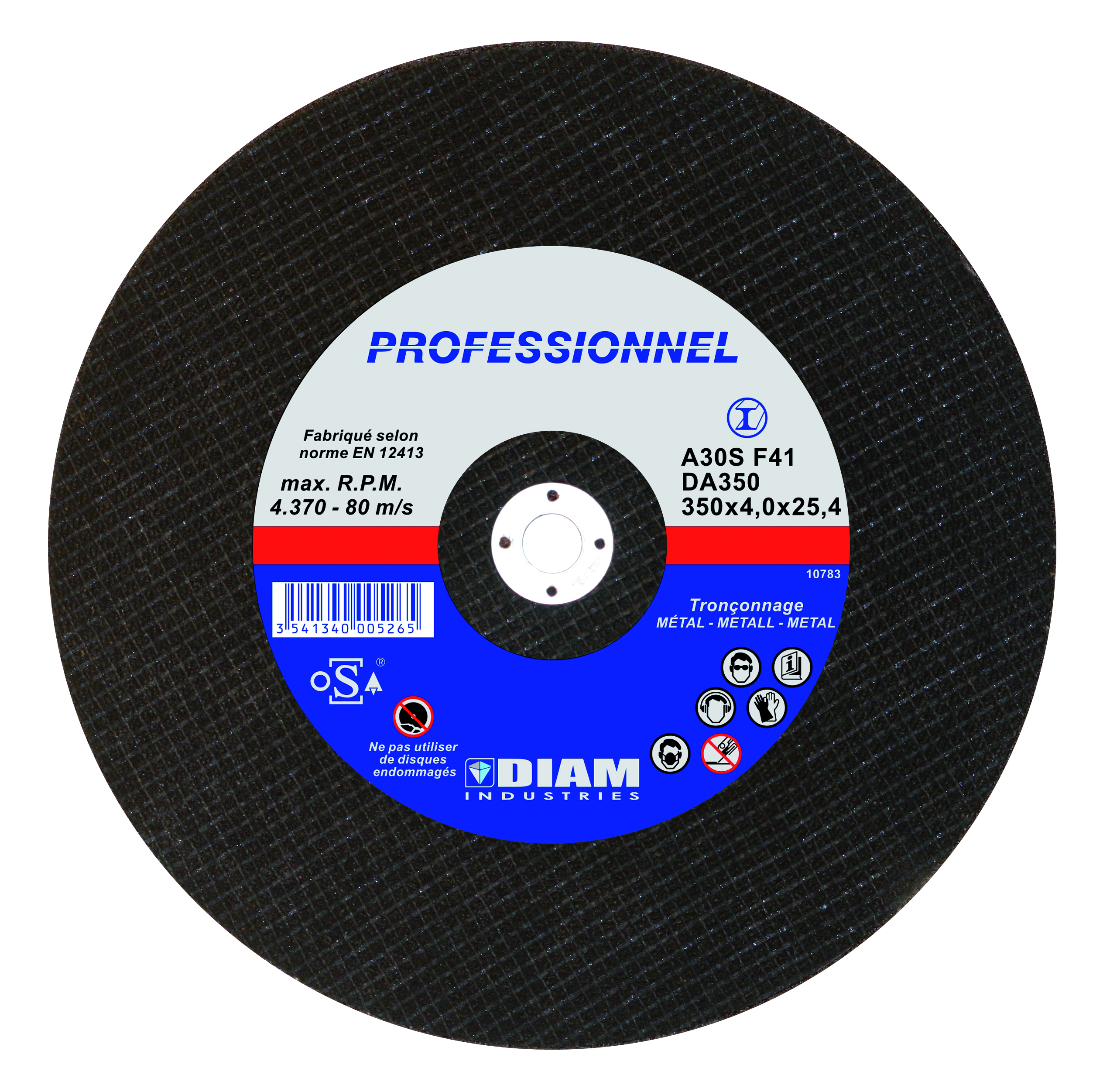 DISQUE ABRASIF ACIER Ø350 X 4 X 20 DIAM INDUSTRIE - DA350/20