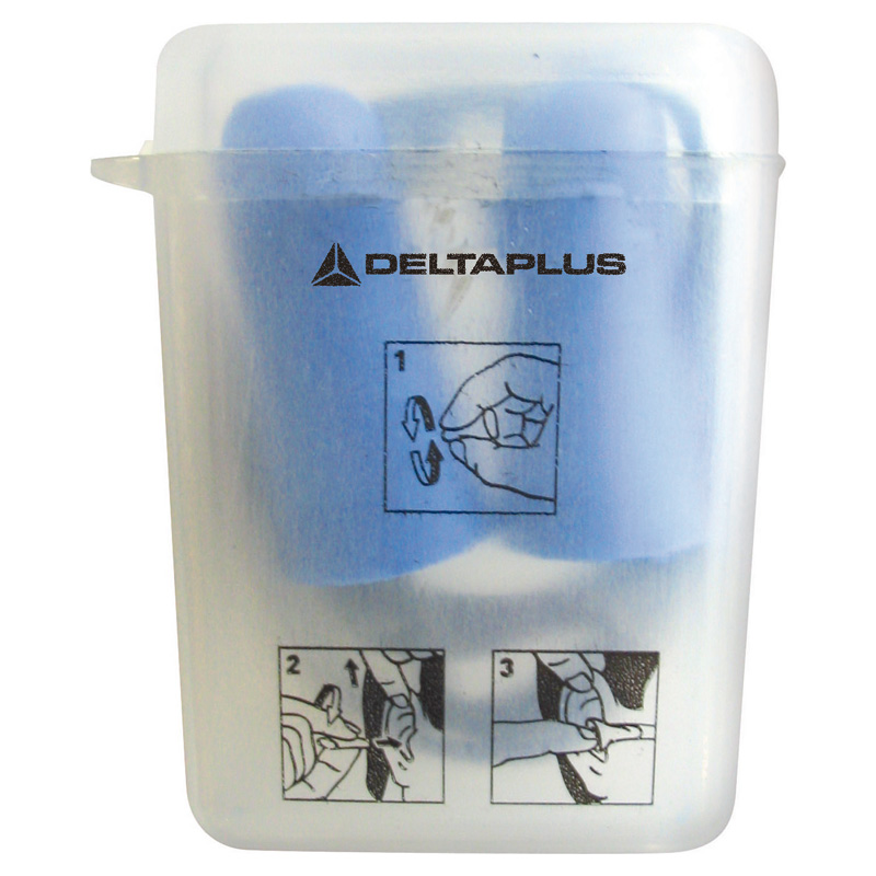 SACHET DE 10 PAIRES DE BOUCHONS D'OREILLE DELTA PLUS DETECTABLES EN POLYURETHANE SNR36DB - CONICDE010BL