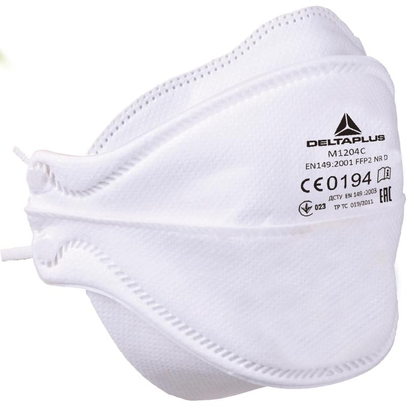 BOITE 20 DEMI-MASQUES JETABLES FFP2 PLIABLES 4 VOLETS DELTA PLUS- M1204C