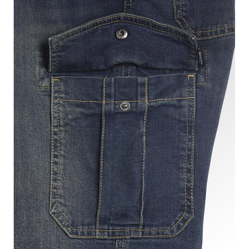JEANS DIADORA STETCH DENIM STONE-WASHED 6 POCHES BLEU DELAVE - 172115 C62070