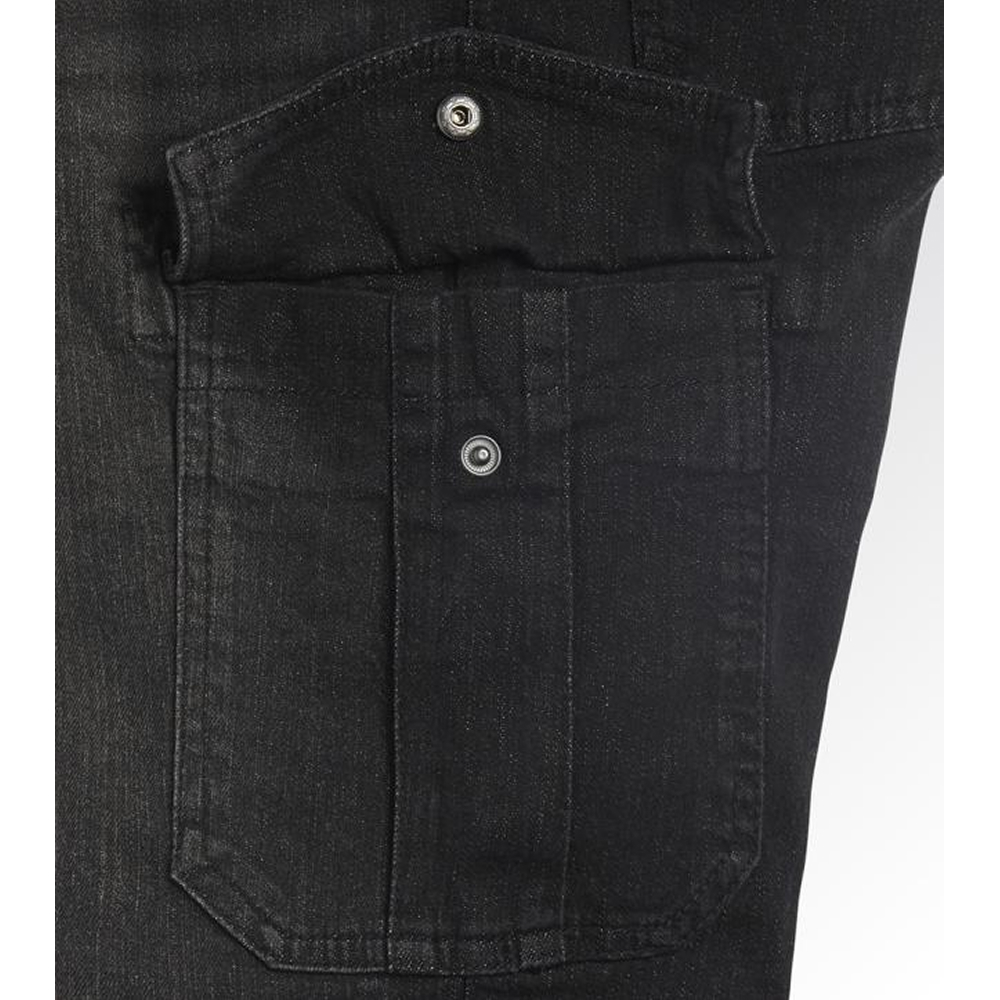 JEANS STETCH DIADORA DENIM STONE WASHED 6 POCHES NOIR DELAVE - 172115 C6208