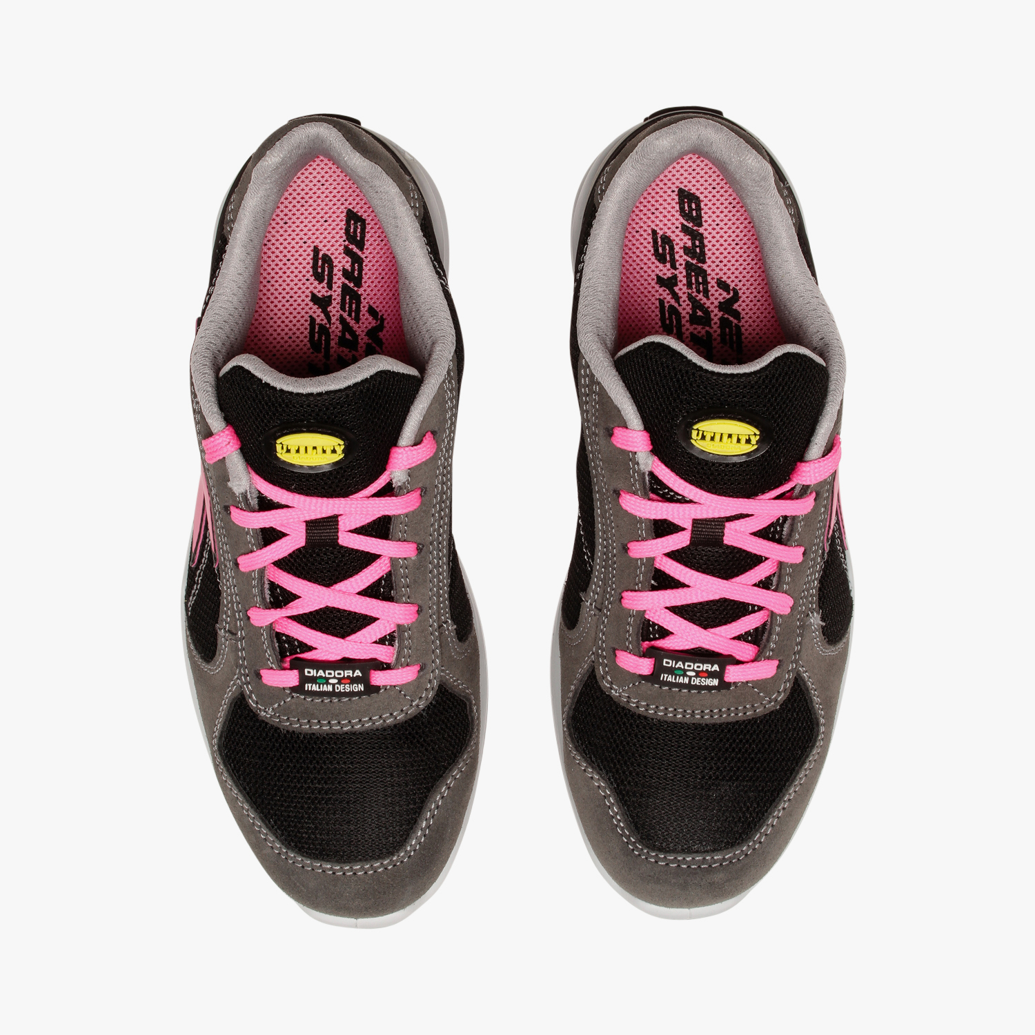 Chaussures de sécurité basses noir-fuchsia DIADORA UTILITY RUN NET AIRBOX LOW S1PS FO SR - 181146C8709