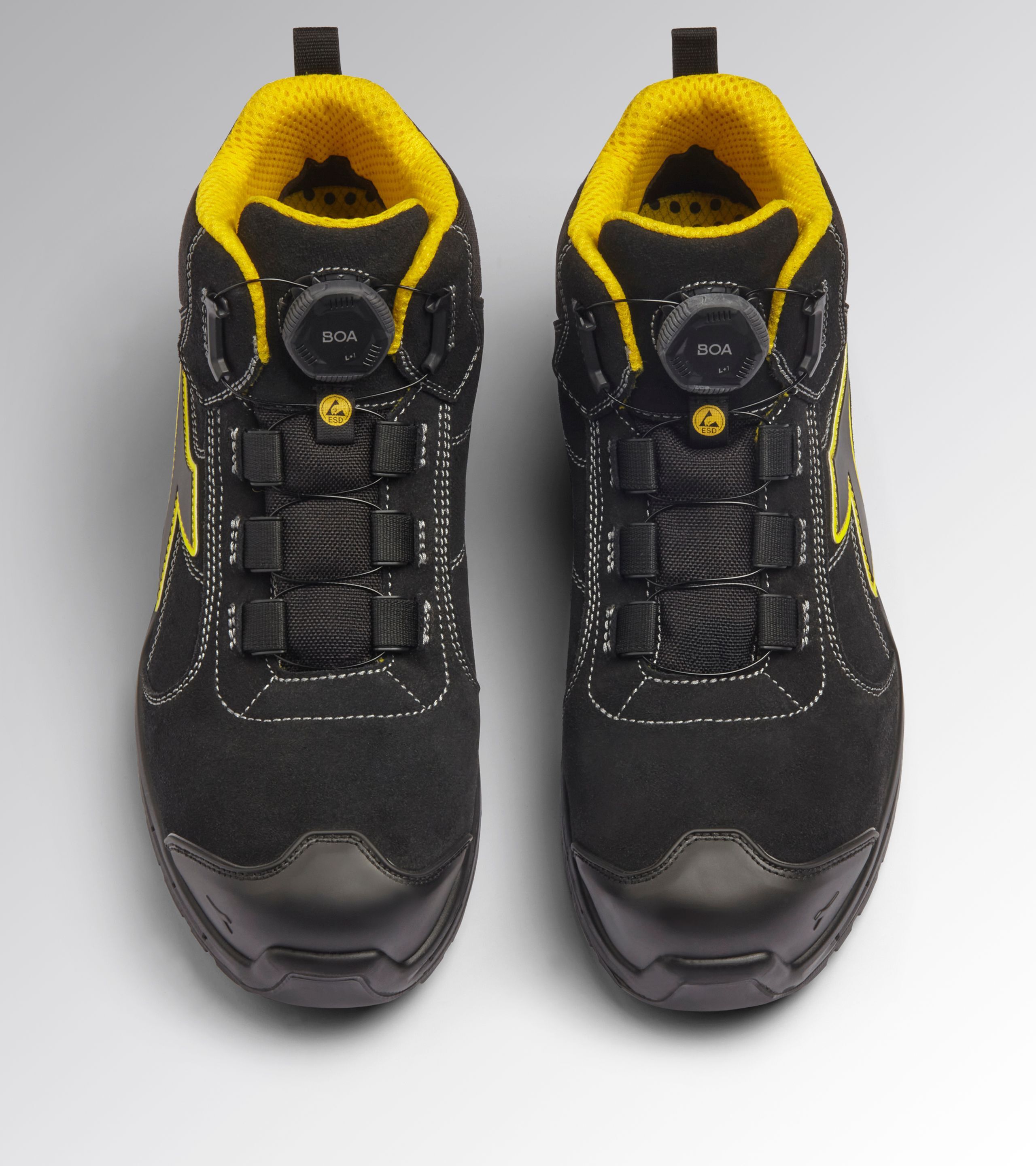 Chaussures de sécurité semi-montantes noires RUN NET AIRBOX MASTER BOA MID S3S FO SR SC ESD - Diadora - 182533C0200