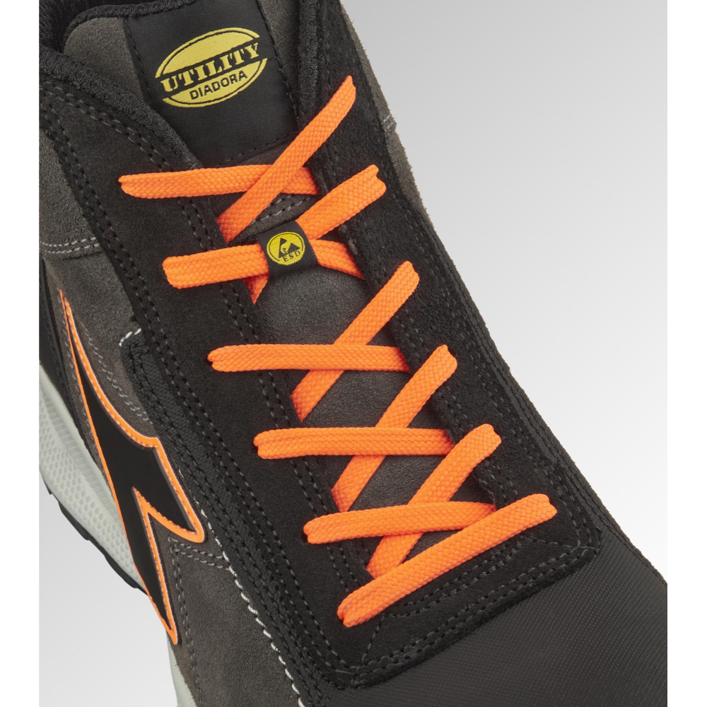 Chaussures de sécurité hautes GLOVE A.BOX MID PRO S3S FO SR HRO ESD grises/oranges fluo DIADORA - 183120 C8321