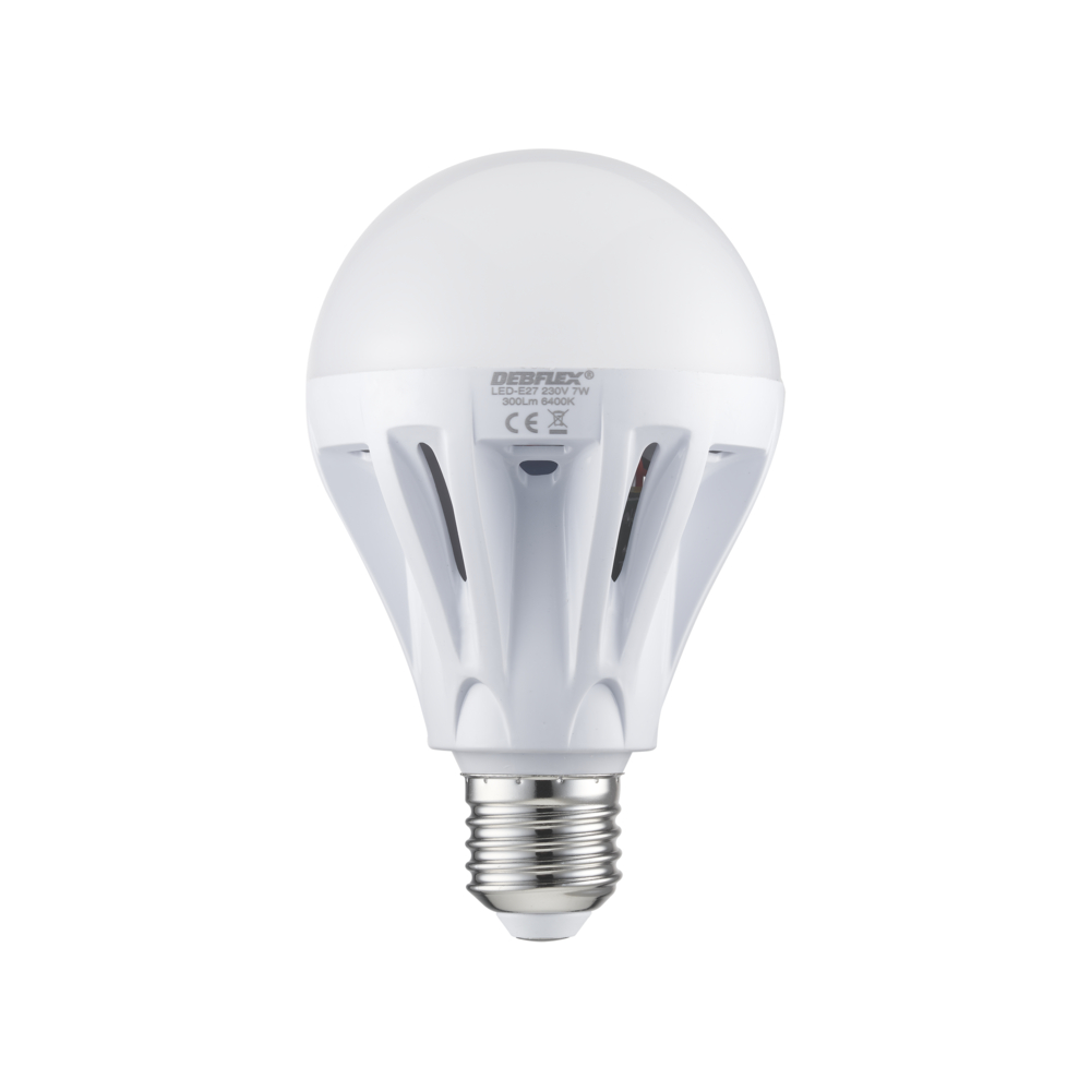 AMPOULE A80 ANTI COUPURE VERRE BLANC E27 7W 6400K 300LM - DEBFLEX - 600034