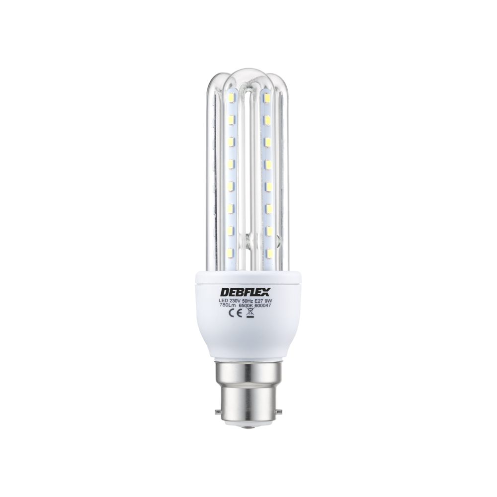 AMPOULE LED 3U T3 B22 9W 6500K 780LM - DEBFLEX - 600048