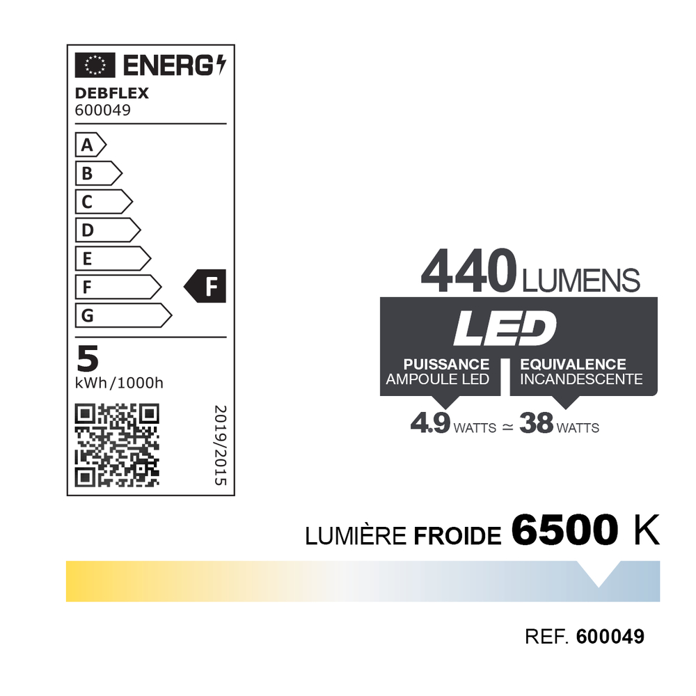 AMPOULE TUBE TORSADE SMD TRANSPARENT E14 5W 6500K 480LM - DEBFLEX - 600049