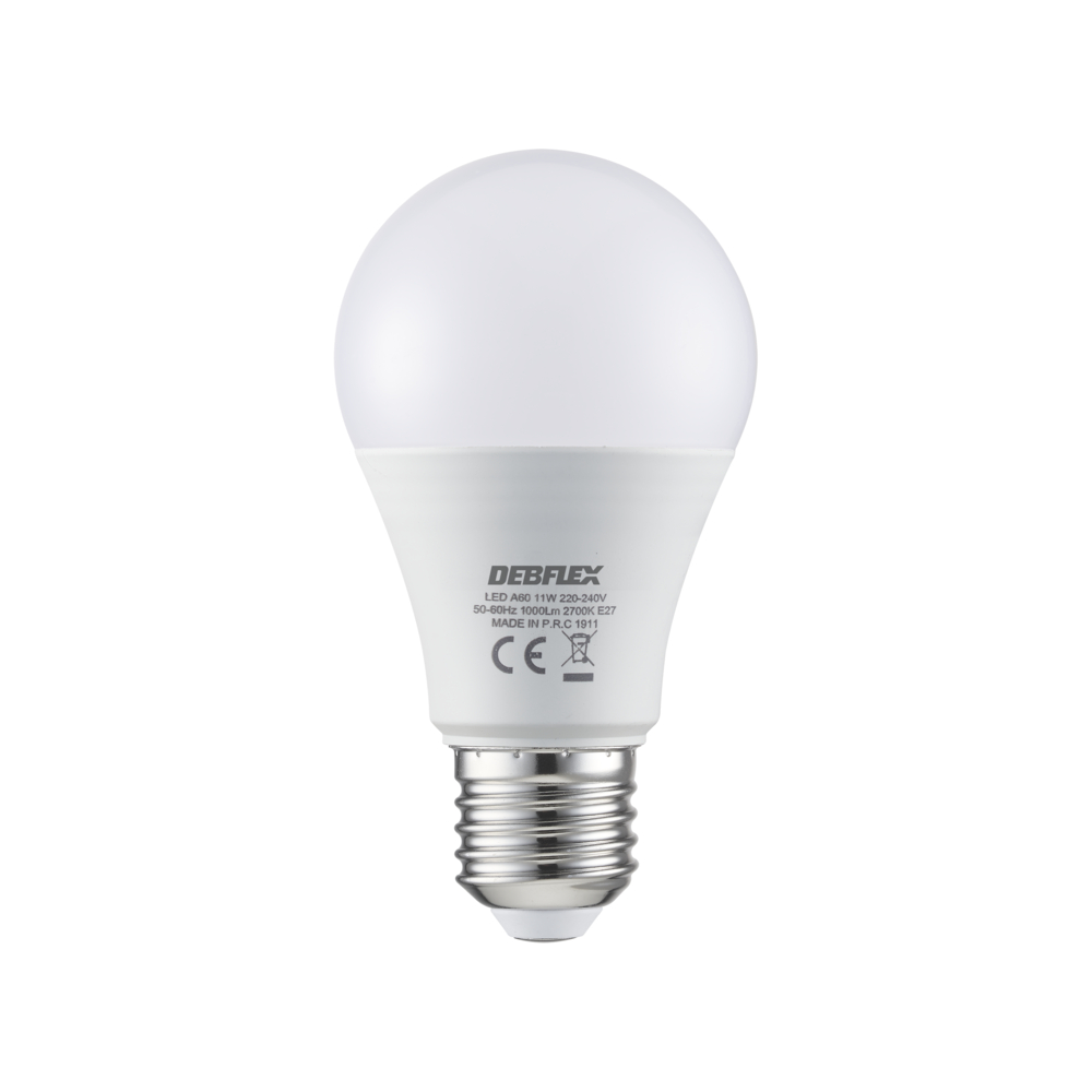 AMPOULE A60 SMD VERRE BLANC E27 11W 2700K 1000LM - DEBFLEX - 600435
